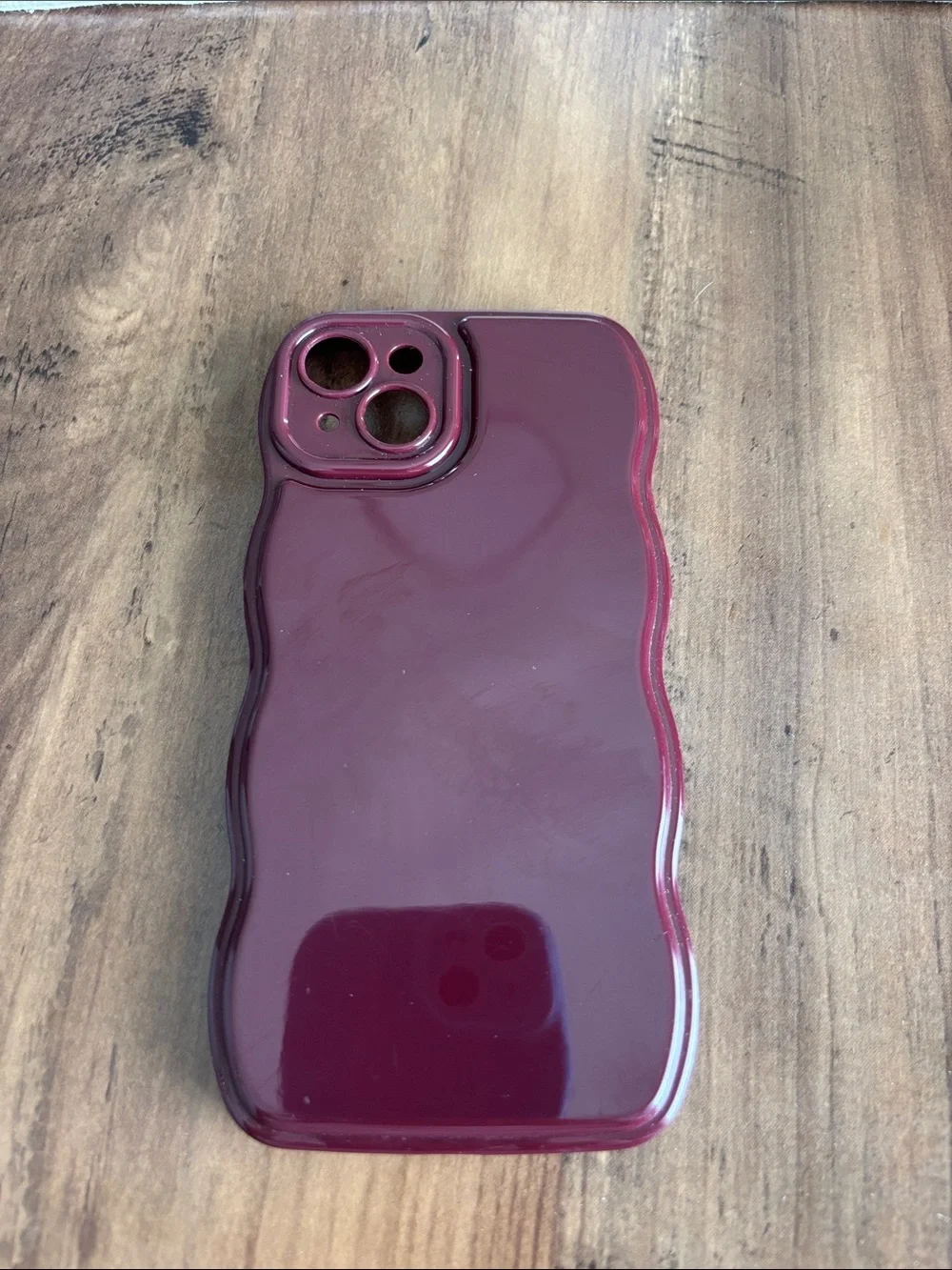 Burgundy Wave-Edge Phone Case - Compatible Cell Phone Accessory